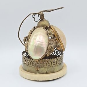 Source Unknown Brass and Pearl Decorative Accent